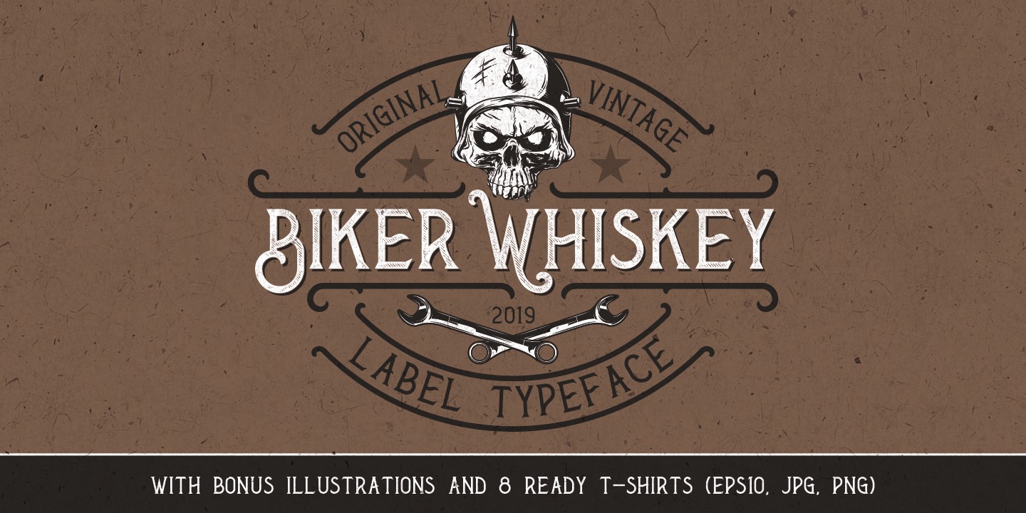 Biker Whiskey Regular Font preview